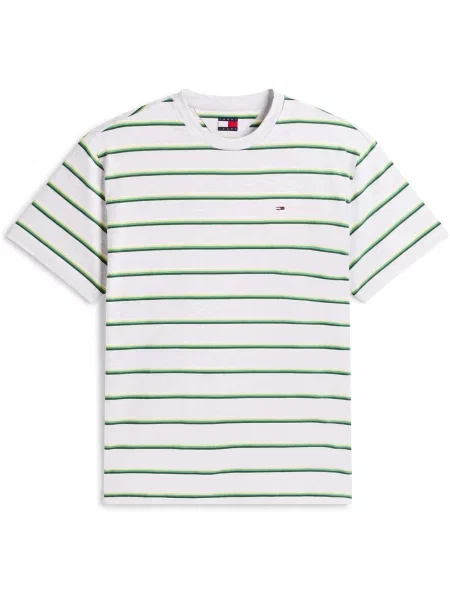 Tricou Tommy Jeans cu dungi gri