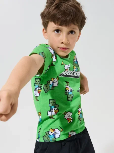 Sinsay Tričko s Potiskem Minecraft zelená