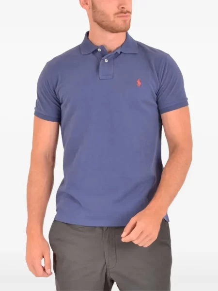 Lanena polo majica Polo Ralph Lauren karirana zelena