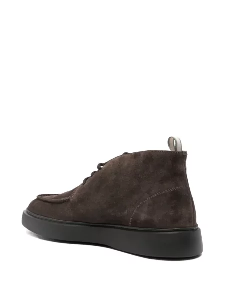Botine Officine Creative cu șireturi din piele de căprioară maro