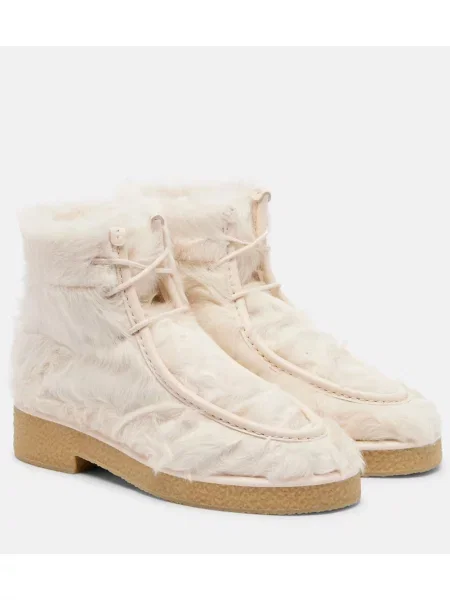 Usnjene čevlji do gležnjev Aquazzura bela