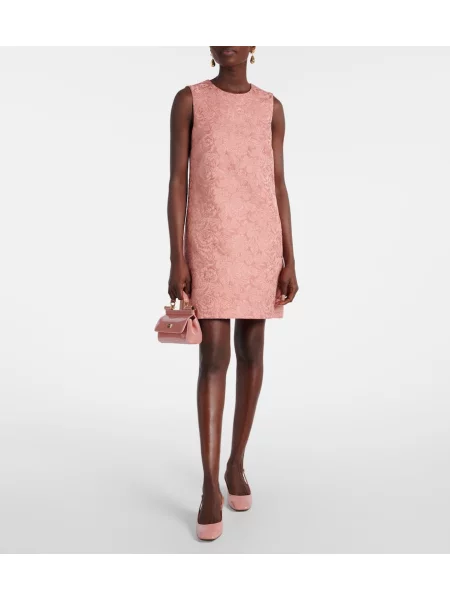 Sukienka Dolce&gabbana w kwiatki żakardowa różowa