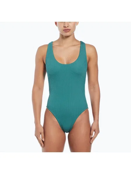 Nike Elevated Essential Pucker Crossback egyrészes fürdőruha bicoastal bicolor. Méret: XS zöld