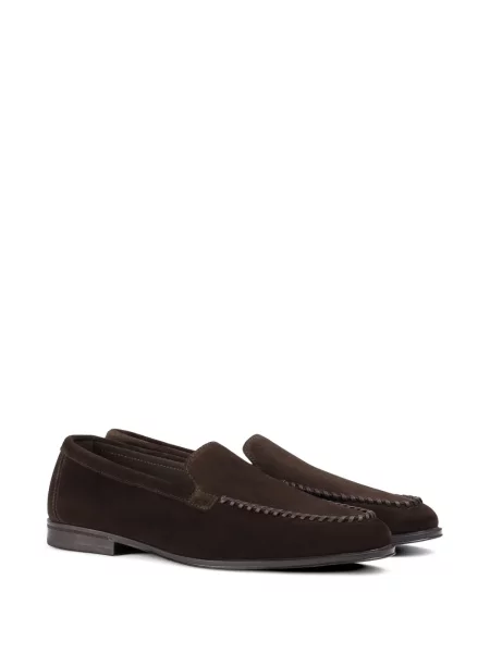 Pantofi loafer Doucal's din piele de căprioară maro