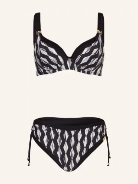 Charmline Bikini Z Fiszbinami Gilded Graphic schwarz biały