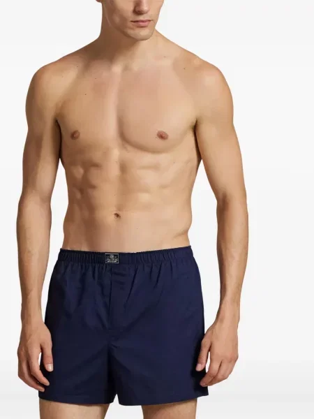Chiloți Polo Ralph Lauren din țesătură twill cu autograf cu glugă albastru
