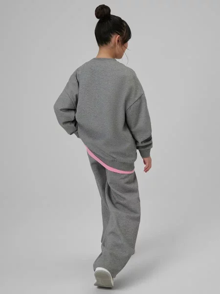 Bluza dresowa loose bez kaptura dziewczęca 4F szara