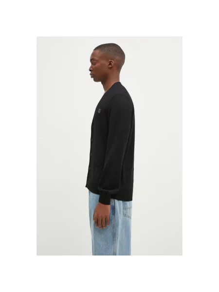 Maison Kitsuné kardigan wełniany Bold Fox Head Patch czarny