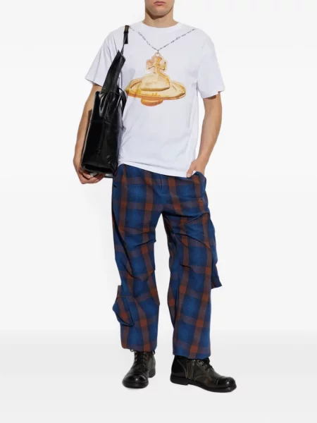 Hlače Vivienne Westwood karirane plava