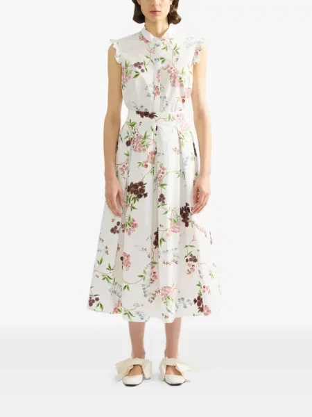 Bluză Erdem cu model floral cu imagine alb