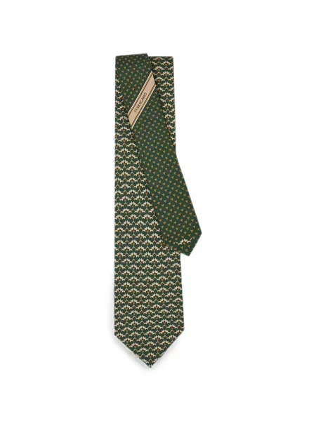 Cravată Ferragamo cu imagine verde