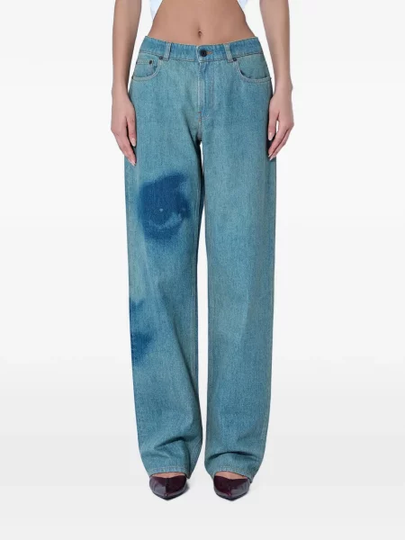 Blugi cu picior larg Jean Paul Gaultier cu imagine albastru