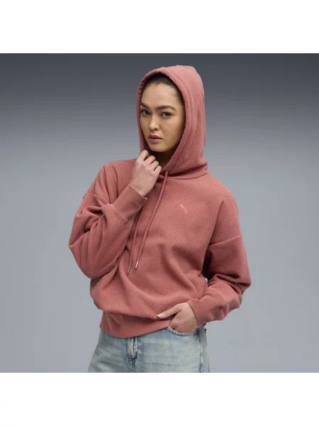 Bluza z kapturem Puma Her Oversized Winterized Hoodie czerwona