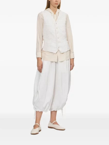Pantaloni Comme Des Garçons cu cordon alb