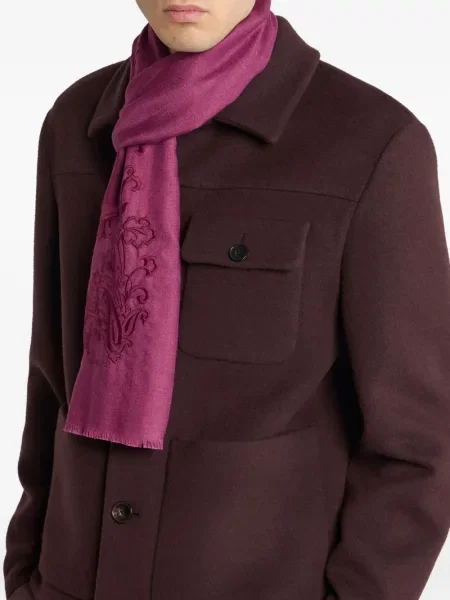 Fular Etro cu model paisley roz
