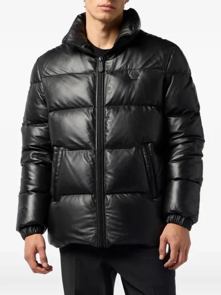 Geanta de piele Philipp Plein negru