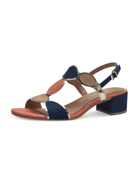 MARCO TOZZI Sandale bej închis / bleumarin / rosé albastru