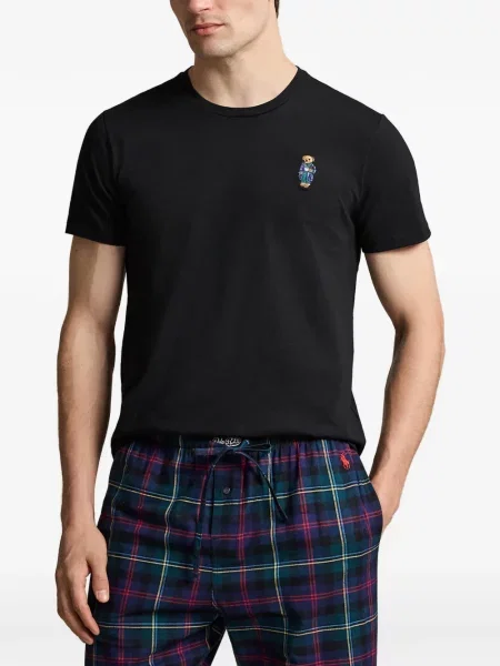 Pledas flanelinis kepurė su snapeliu Polo Ralph Lauren su petnešėlėmis aplink kaklą violetinė