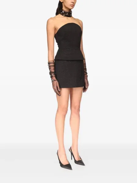 Naszyjnik David Koma tiulowy z kryształkami srebrny