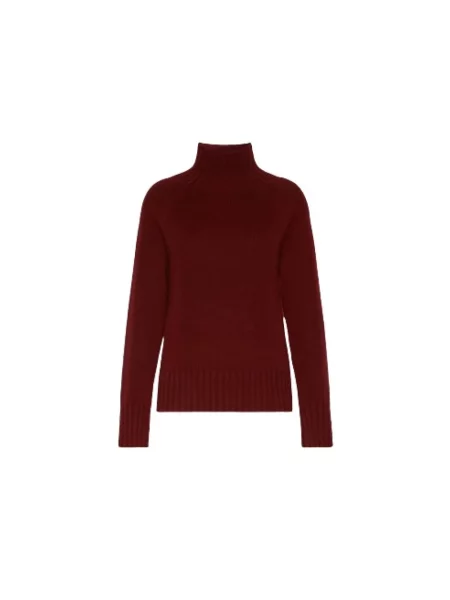 Sweter z golfem Max Mara wełniany brązowy