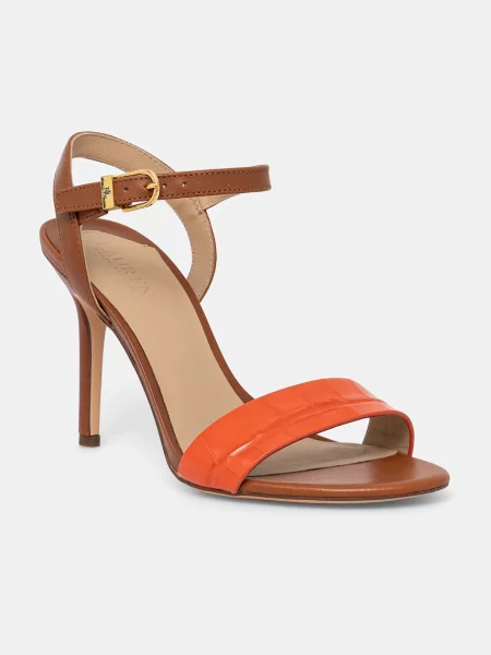 Кожени сандали Lauren Ralph Lauren Gwen оранжево