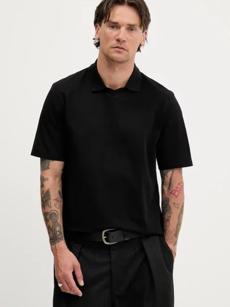 HUGO tricou polo uni negru