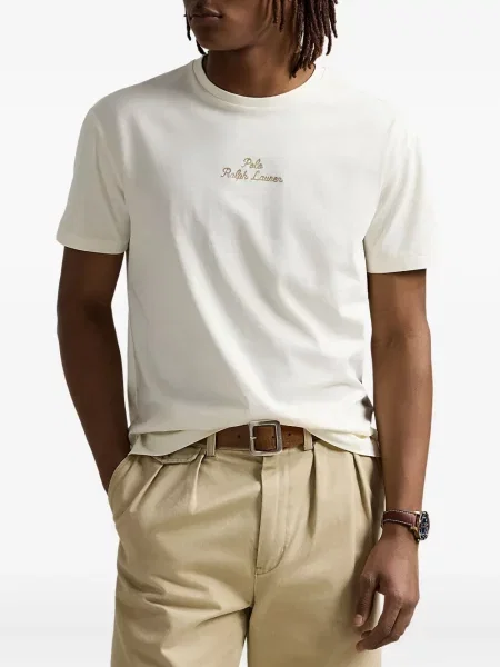 Дълго мрежеста тениска Polo Ralph Lauren с кръгло деколте зелено