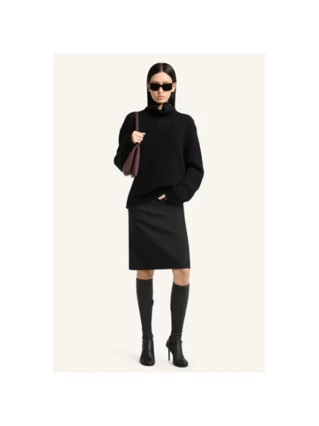 Sweter z golfem Courreges wełniany czarny