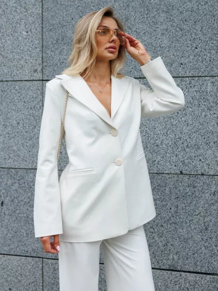 Піджак Jadone Fashion Raven_bile вовна/поліестер білий