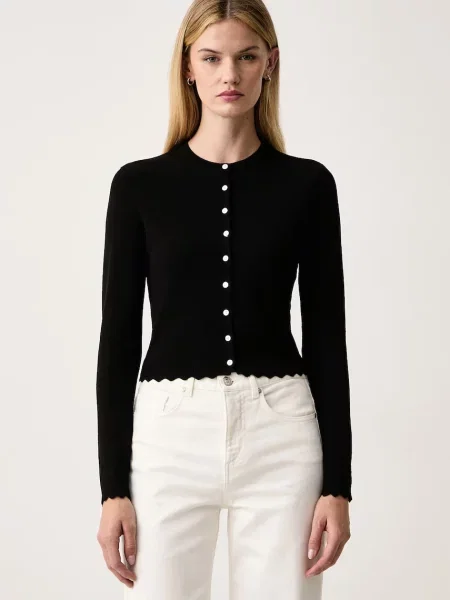 Le Privé cardigan pentru femei cu vâscoză JULINE CARDIGAN NOIR negru