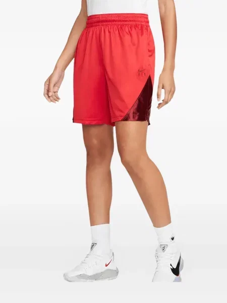 Pantaloni scurți Nike alergare cu talie înaltă în carouri albastru