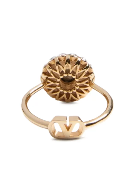 Inel Valentino Garavani de cristal auriu