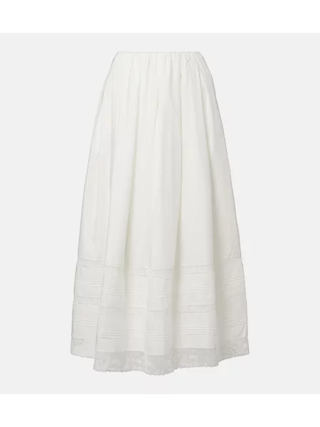 Spódnica maxi Faithfull koronkowa biała