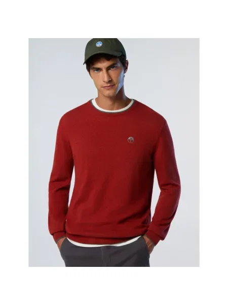 Sweter North Sails wełniany z logo czerwony