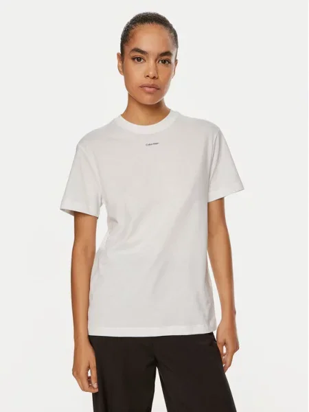 Calvin Klein T-Shirt Nano Logo Regular Fit λευκό