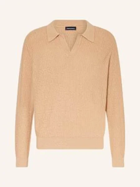 Strokesman's Koszulka Polo Z Dzianiny beige beżowe