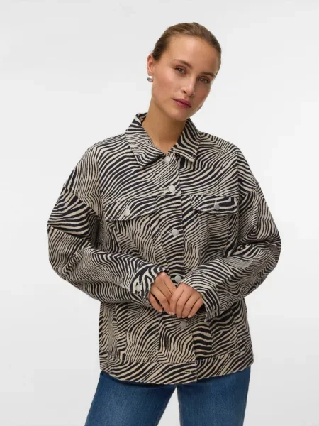 Vero Moda Jeans jakna Tessa Oversize siva