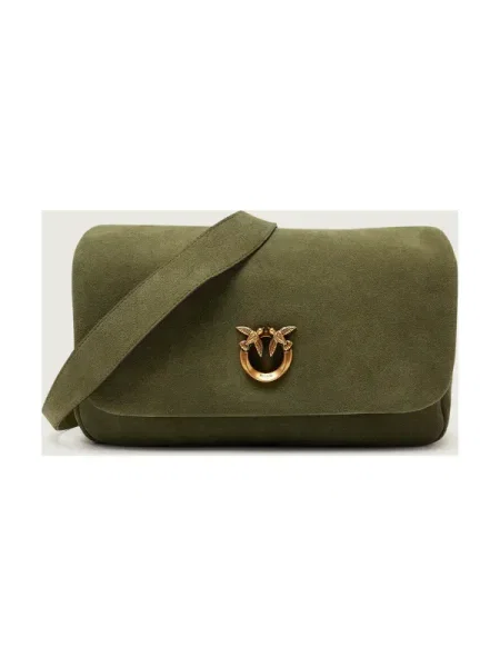 Pinko Geantă pe umăr CLICK SOFT HANDLE | piele întoarsă verde