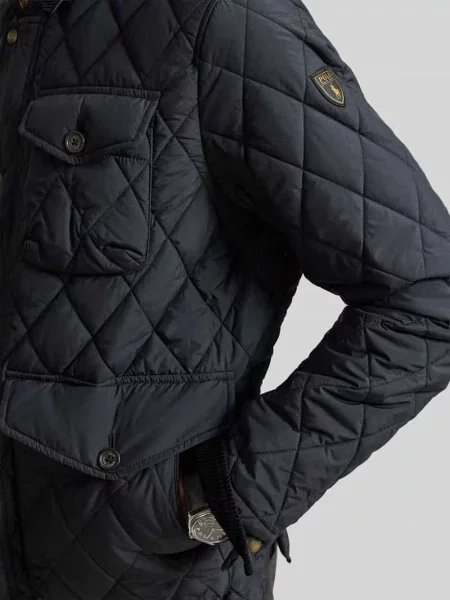 Kurtka pikowana z wykładanym kołnierzem model ‘BEATON’ Polo Ralph Lauren czarna
