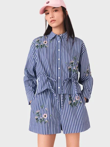 Сорочка у смужку Maje синя