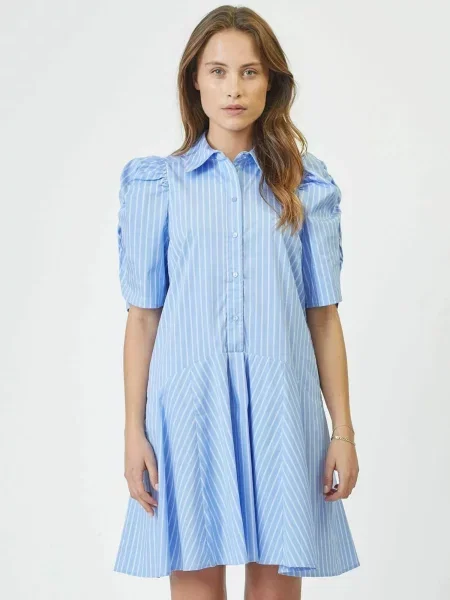 Co'couture Rochie tip bluză Mica albastru deschis alb