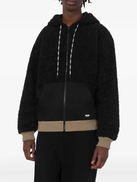 Hanorac cu glugă Moschino din fleece negru