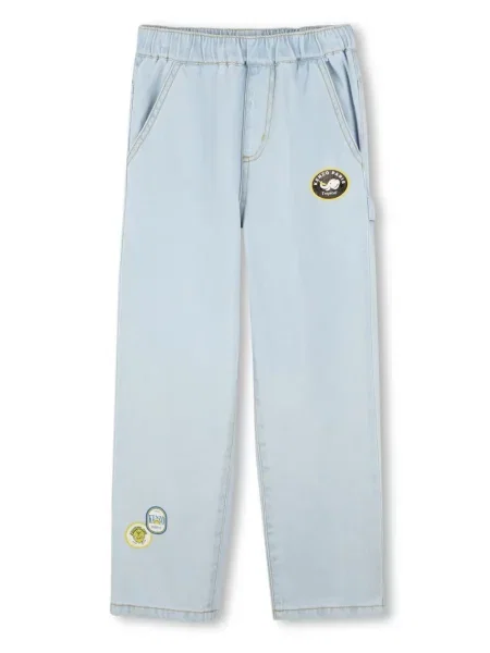 Jeansy straight leg dziecięce Kenzo niebieskie