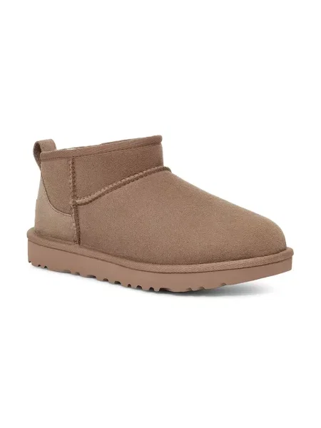 Замшеві чоботи UGG Classic Ultra Mini бежевий