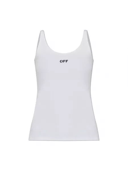 Podkoszulka Off-white ze stretchu w paski biała