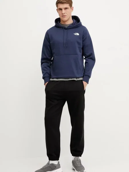 The North Face bluza Simple Dome z kapturem z nadrukiem granatowy