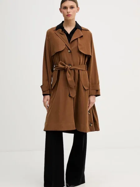 Sisley trencz z wiskozą brązowy