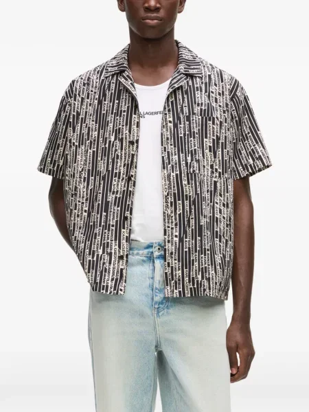 Πουκάμισο Karl Lagerfeld Jeans με σχέδιο μαύρο