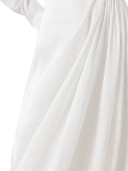 Fustă midi Allsaints drapată până la genunchi alb