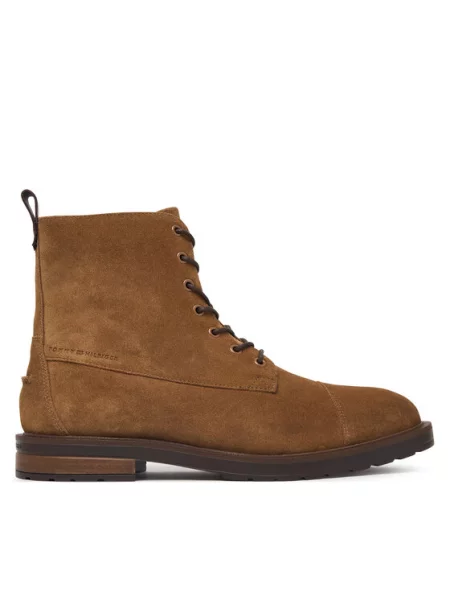 Tommy Hilfiger Auliniai batai Cleated Hilfiger Sde Moc Boot Tamsiai ruda